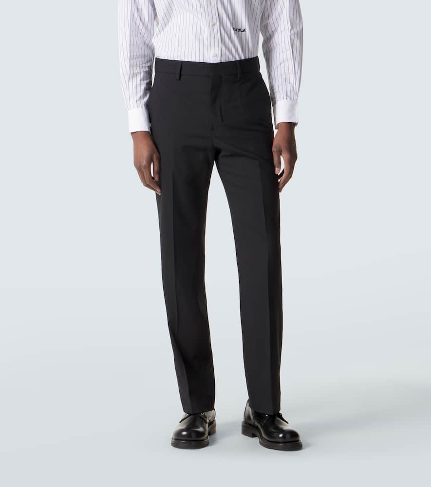 Virgin wool gabardine straight pants