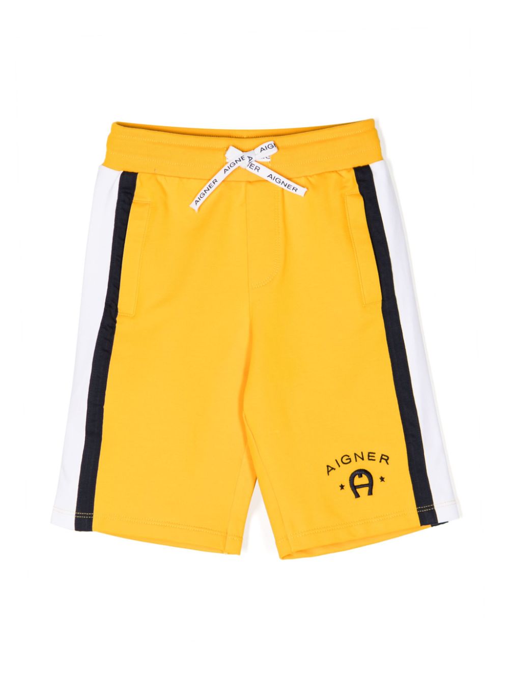 Logo-embroidered drawstring track shorts - Yellow
