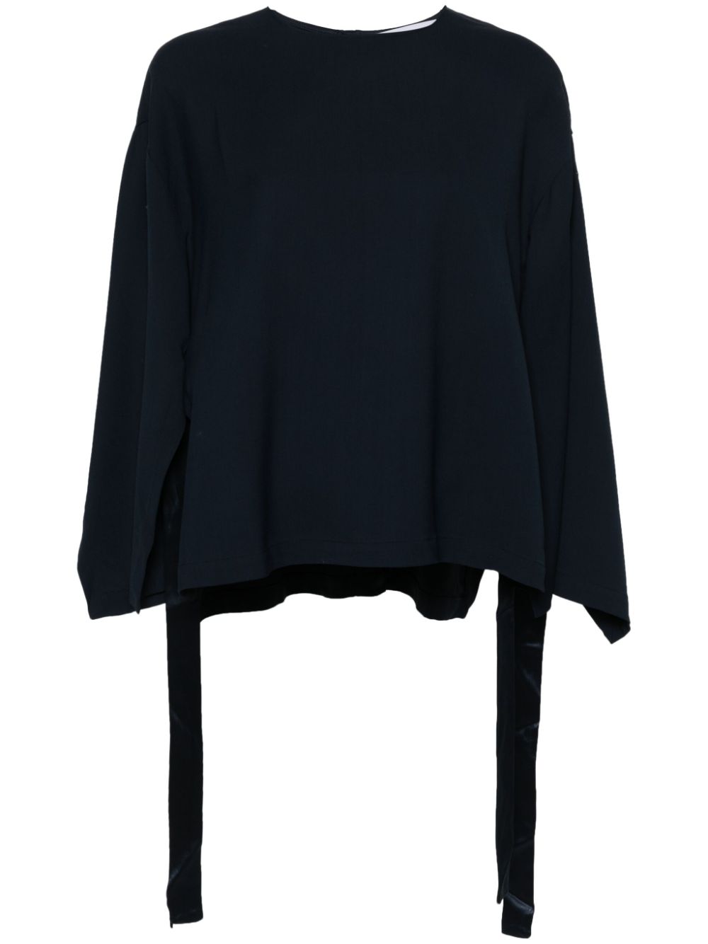 Side-slit cady blouse - Blue