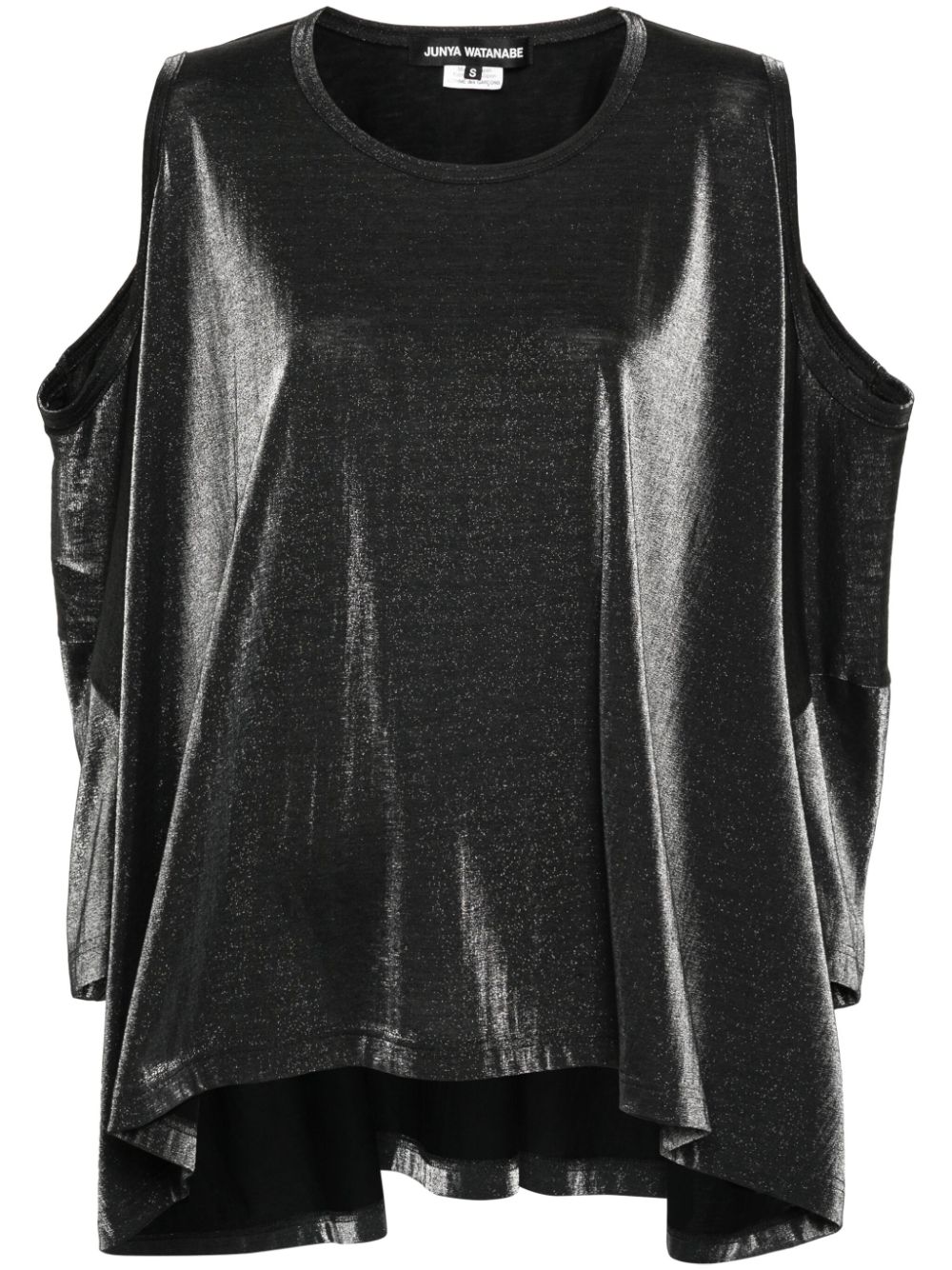 Lamé-effect T-shirt - Black