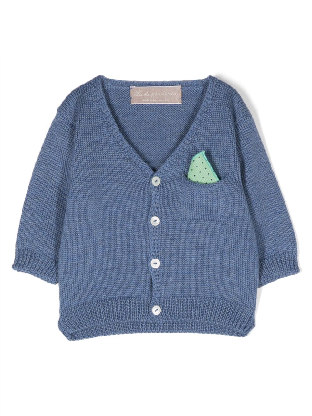 V-neck button-down cardigan - Blue