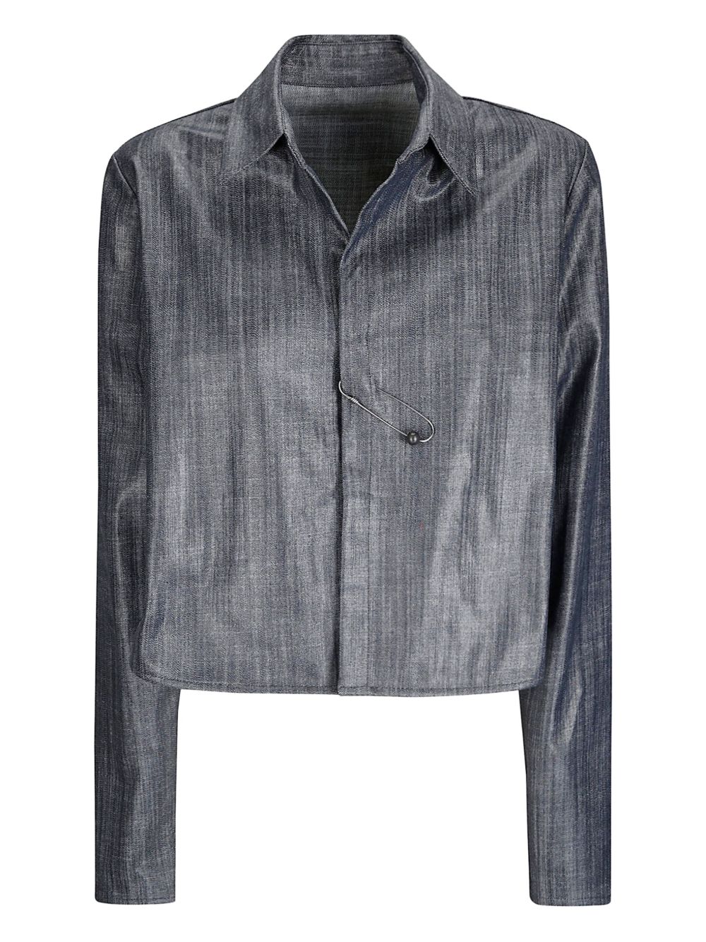 Maria Calderara cropped denim jacket - Blue