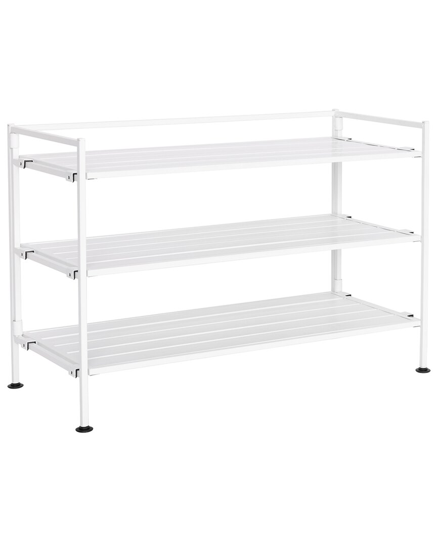 Seville Classics 3-Tier Stackable Metal Slat 12-Pair Shoe Rack for