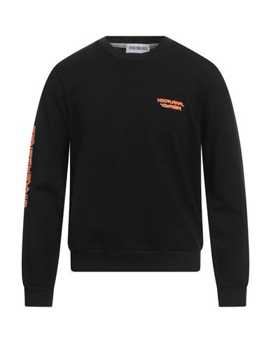 Bikkembergs Man Sweatshirt Black Size 36 Cotton, Elastane