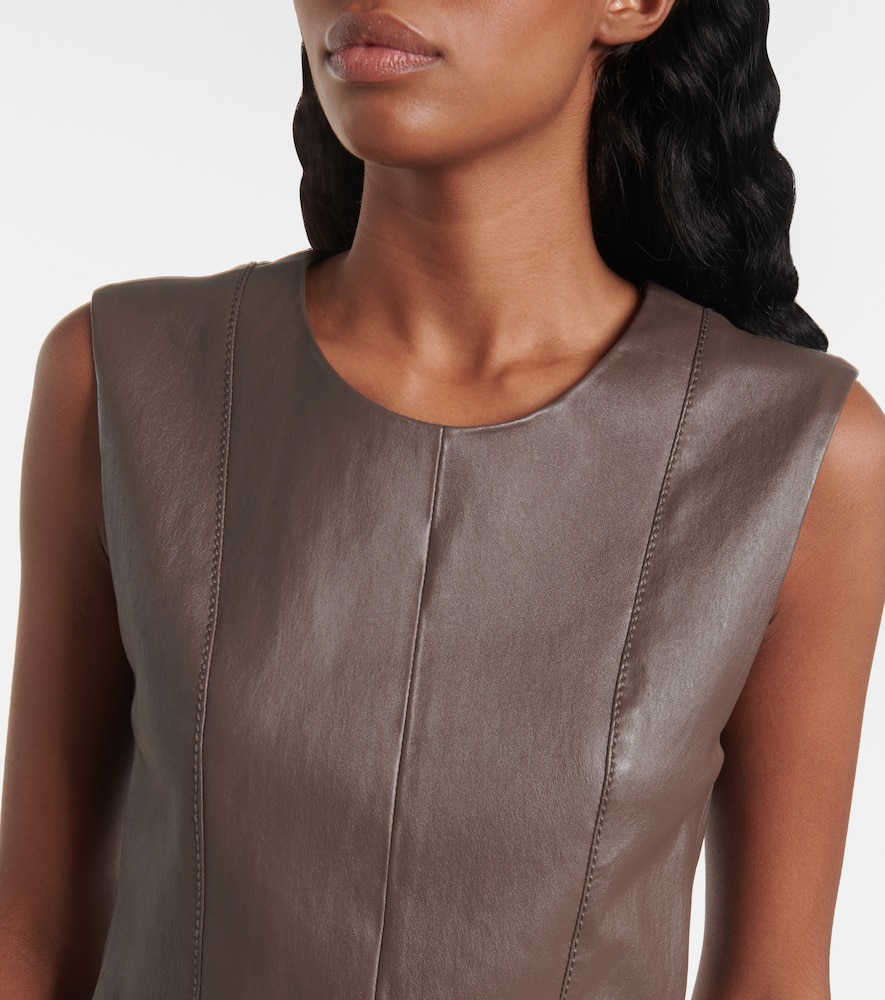 Leather midi dress