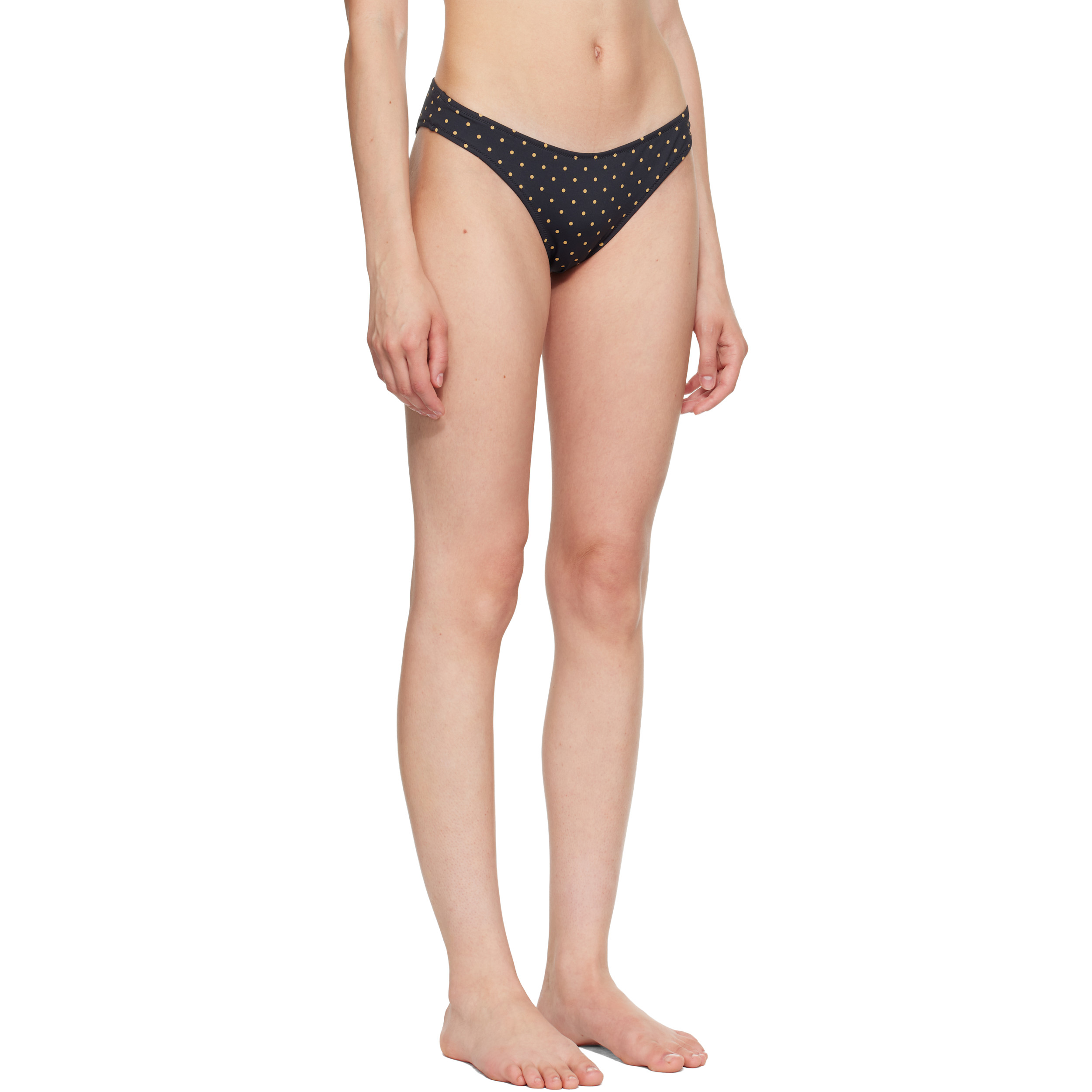 Black Celine Polka Bikini Bottom