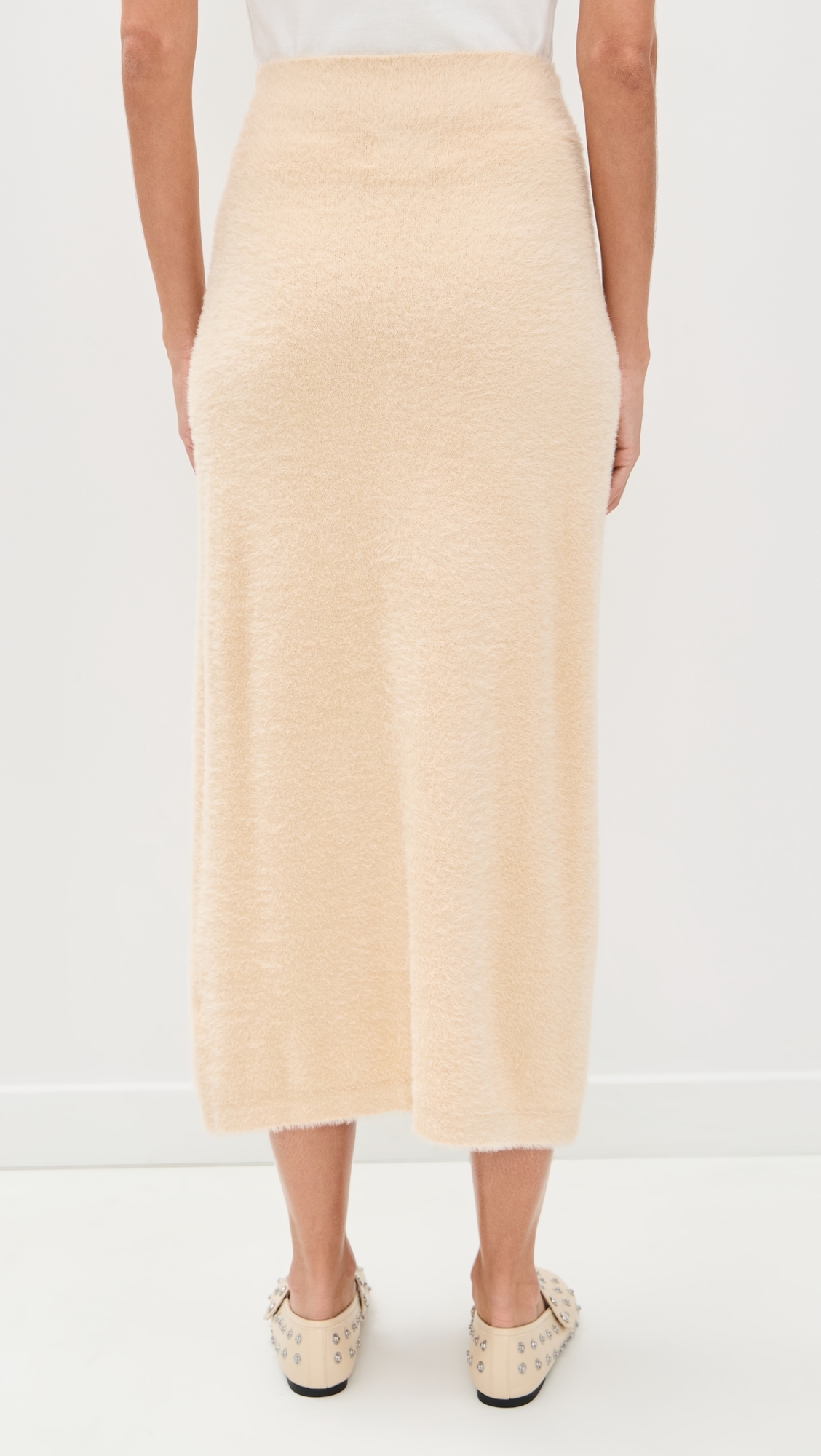 Fuzzy Midi Skirt Black