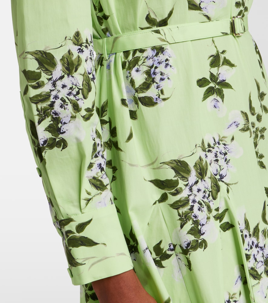 Marione floral belted cotton shirt dress