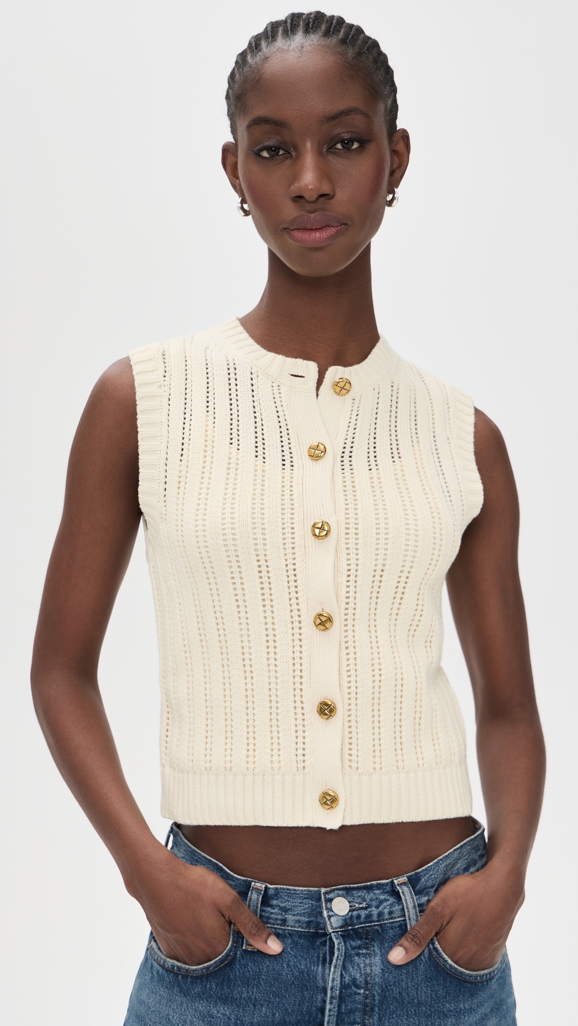 Luca Sweater Vest Antique Pearl