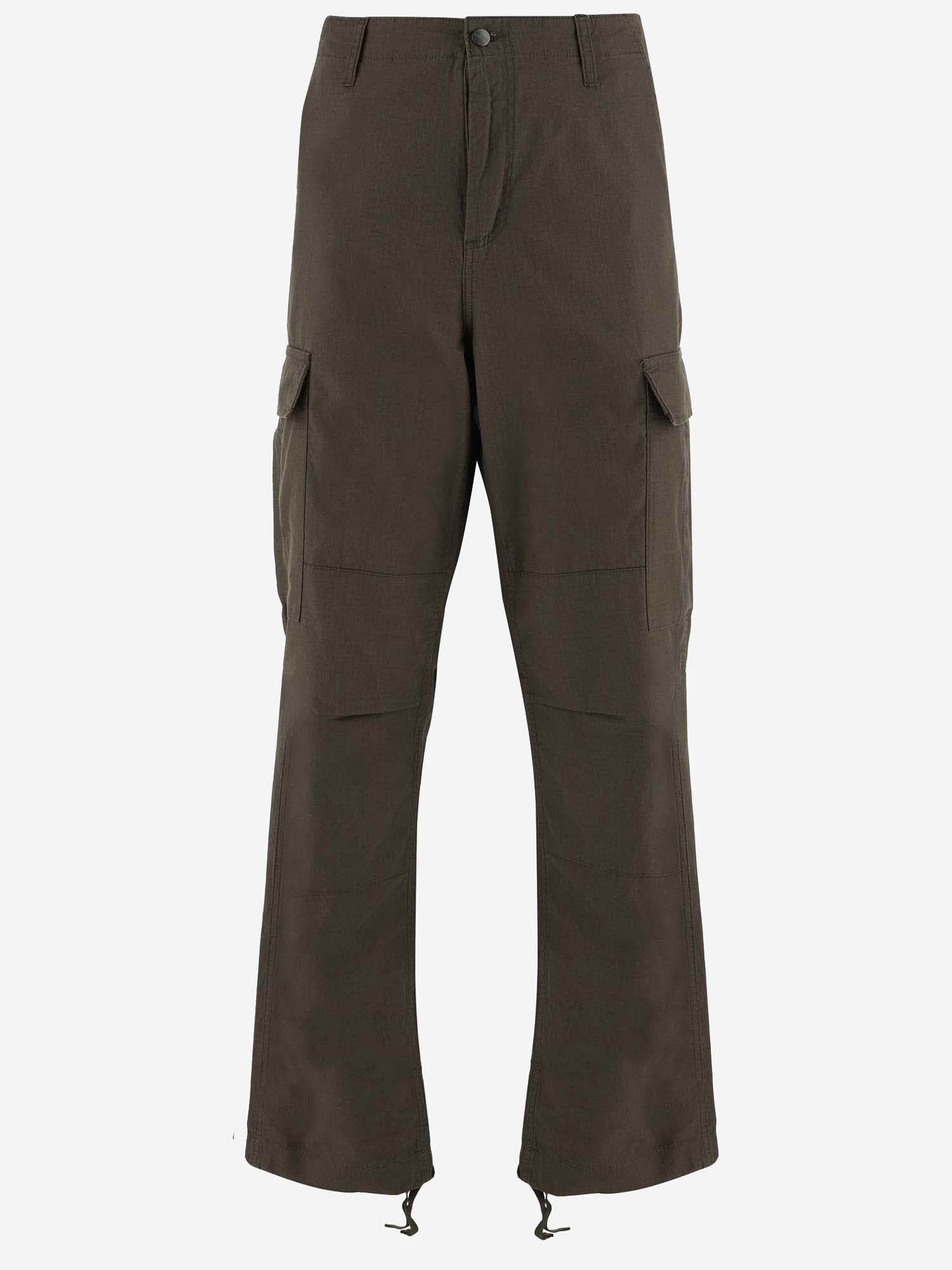 Regular Fit Ripstop Cotton Cargo Pants — Brown