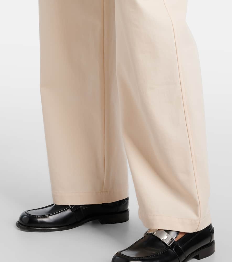 Cotton gabardine tapered pants