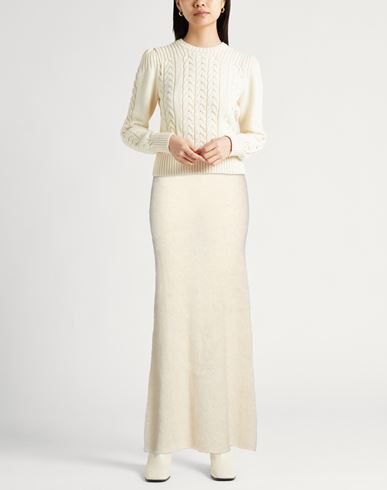 Woman Maxi skirt Ivory Size M Mohair wool, Polyamide, Virgin Wool