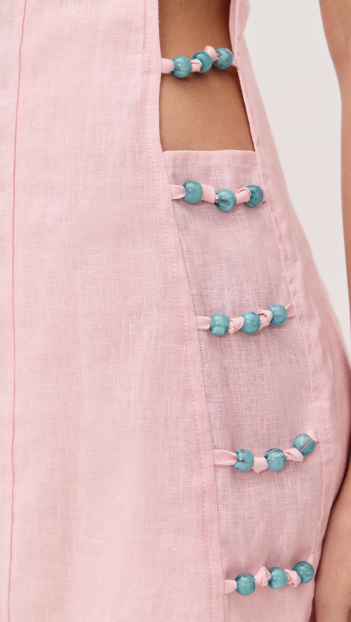 Tia Linen Mini Dress Blush