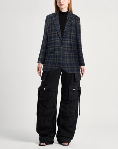 Woman Blazer Navy Size 6 Wool, Polyester, Viscose, Elastane