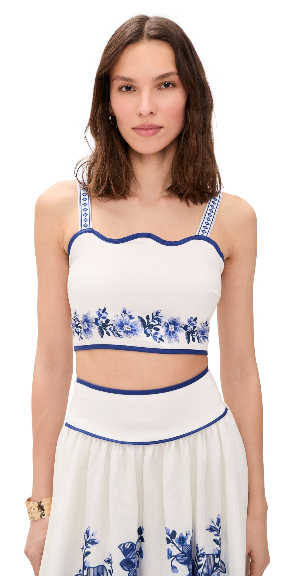 Floral Crop Top Off White Multi