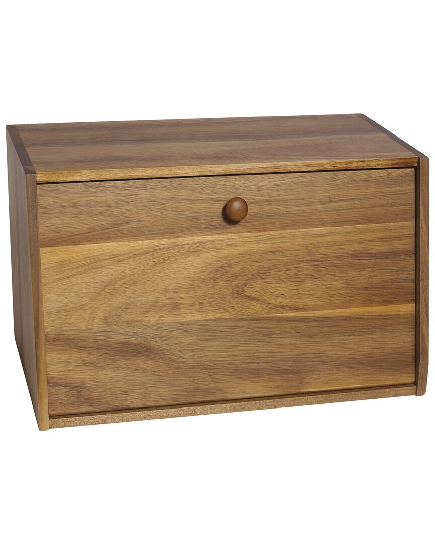 International Acacia Bread Box With Solid Door