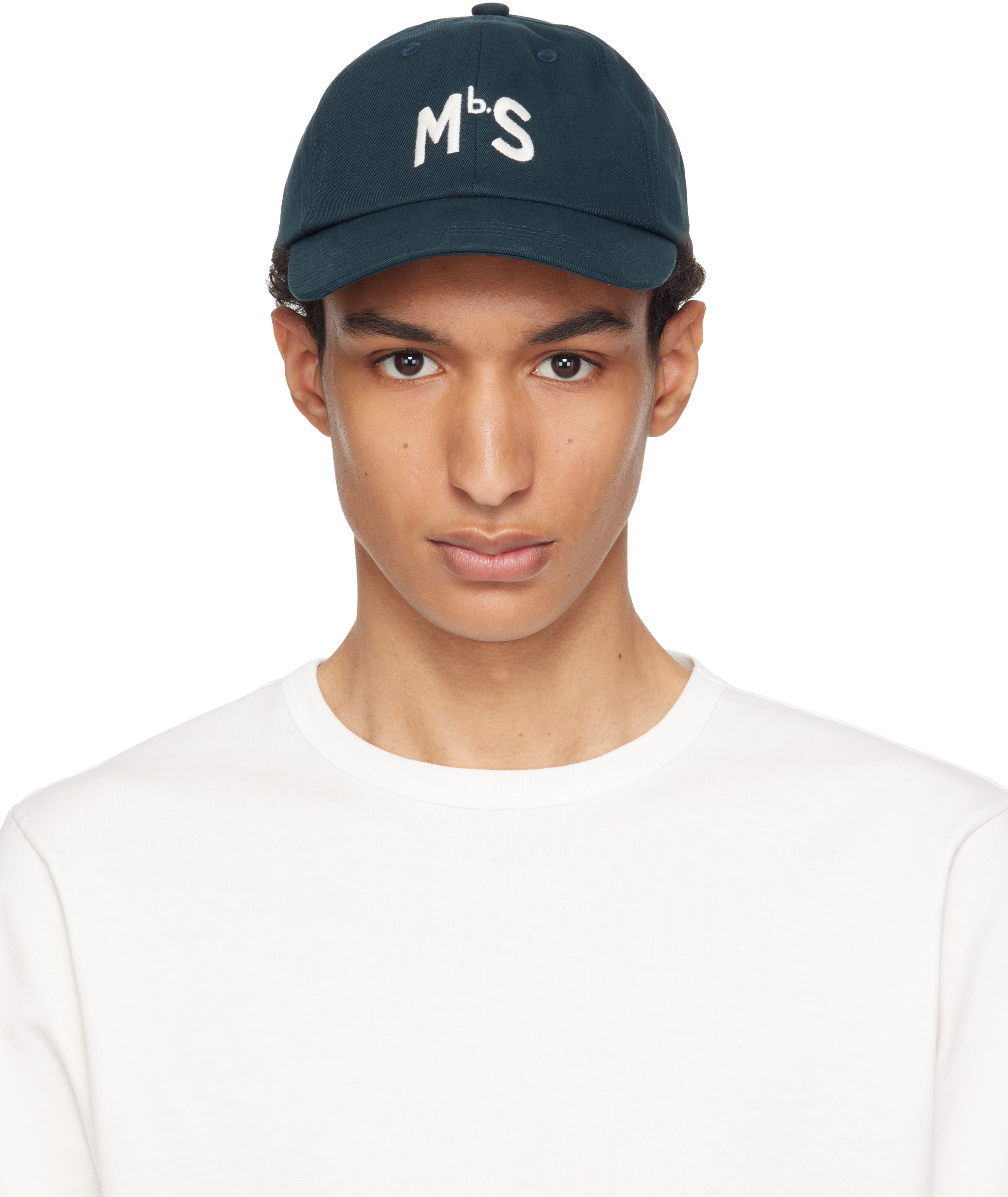 Navy 'MbS' Logo Cotton Twill Cap