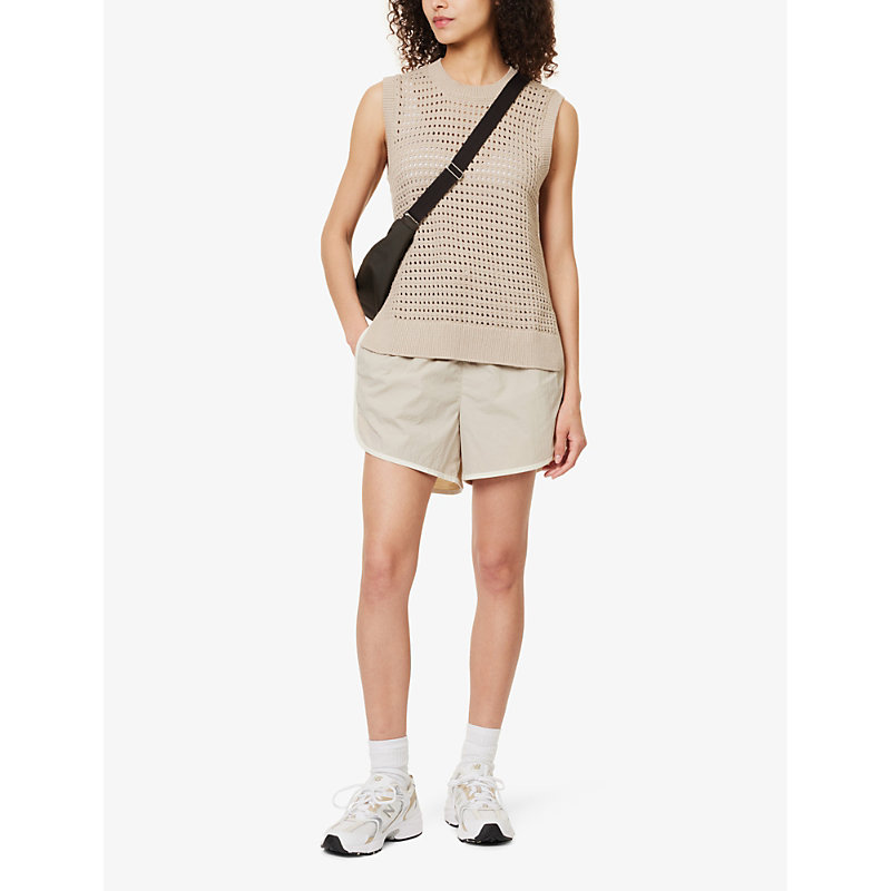 Womens Cashmere Stone Darin Boxy-fit Cotton-knit Jumper XS