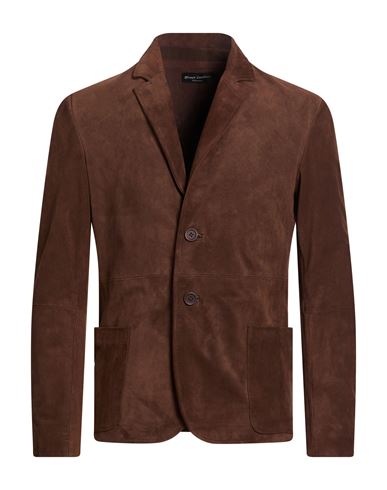 Man Blazer Brown Size S Leather