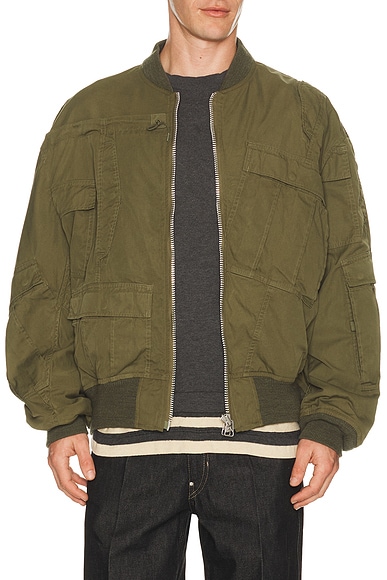 Junya Watanabe x Needles Oxford Bomber Jacket in Khaki - Green. XL/1X also in
