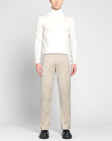 Man Pants Beige Size 36 Cotton, Elastane