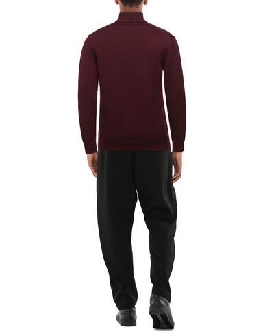 Man Turtleneck Burgundy Size 36 Merino Wool