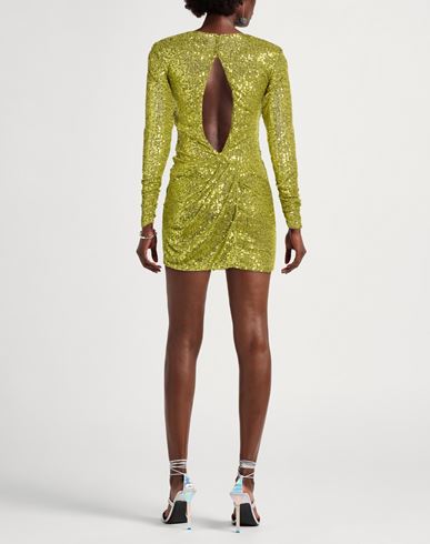 Woman Mini dress Lime green Size 2 Polyester, Elastane