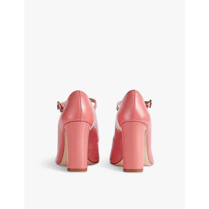 Womens Ora-coral Annalise T-bar Heeled Patent-leather Shoes