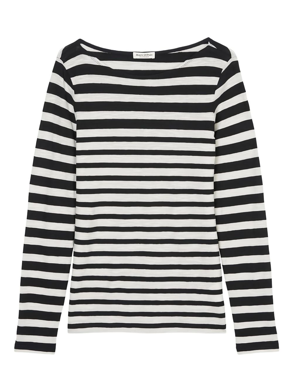 Striped long-sleeve top - White