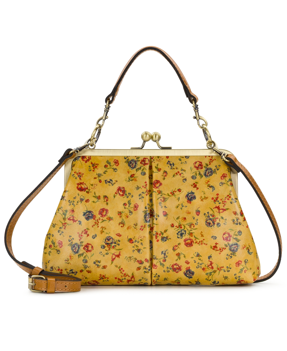 Vione Leather Kisslock Frame Small Crossbody Bag - Fleur De Jardin