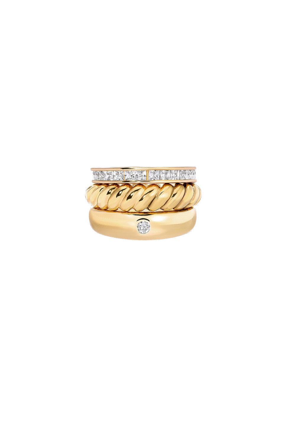 MEGA The Twisted Stack in 14k Gold Plated - Metallic Gold. 5 also in