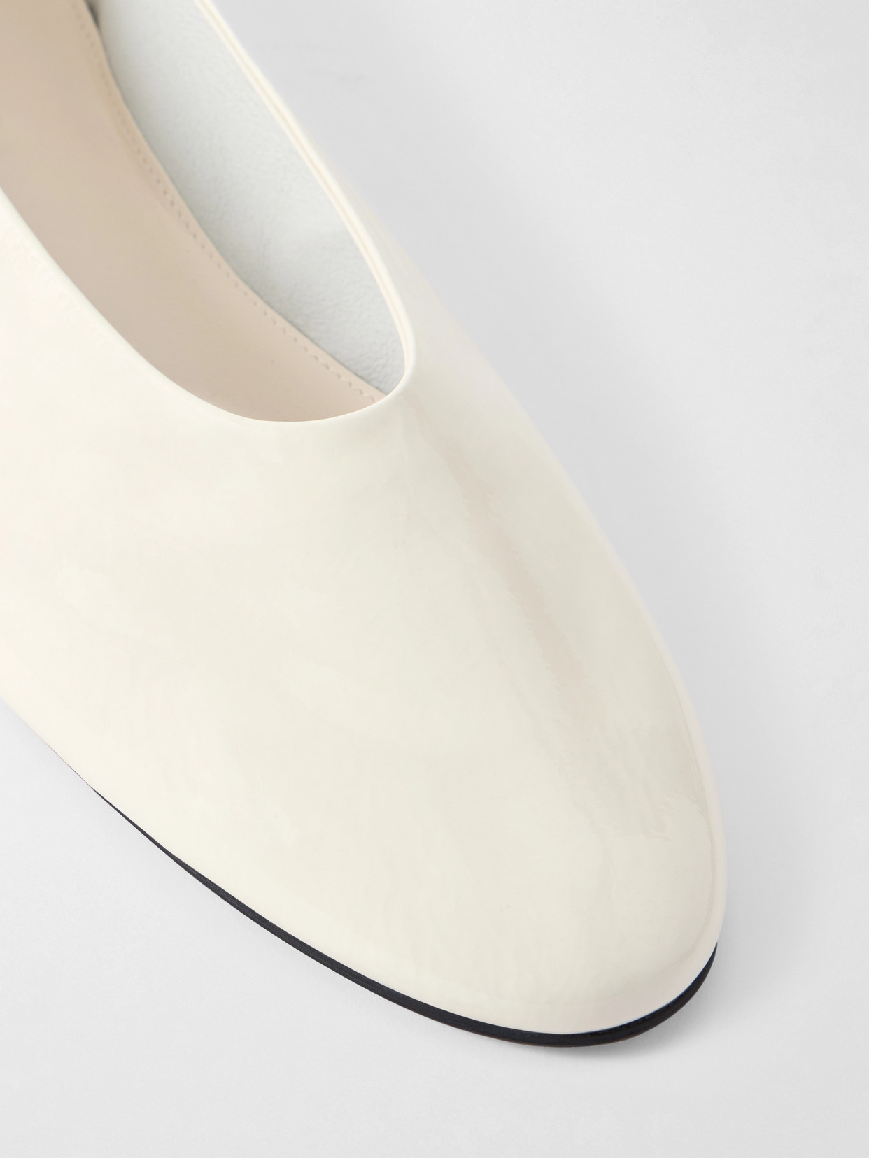 Slip Leather Ballet Flats - Off-white