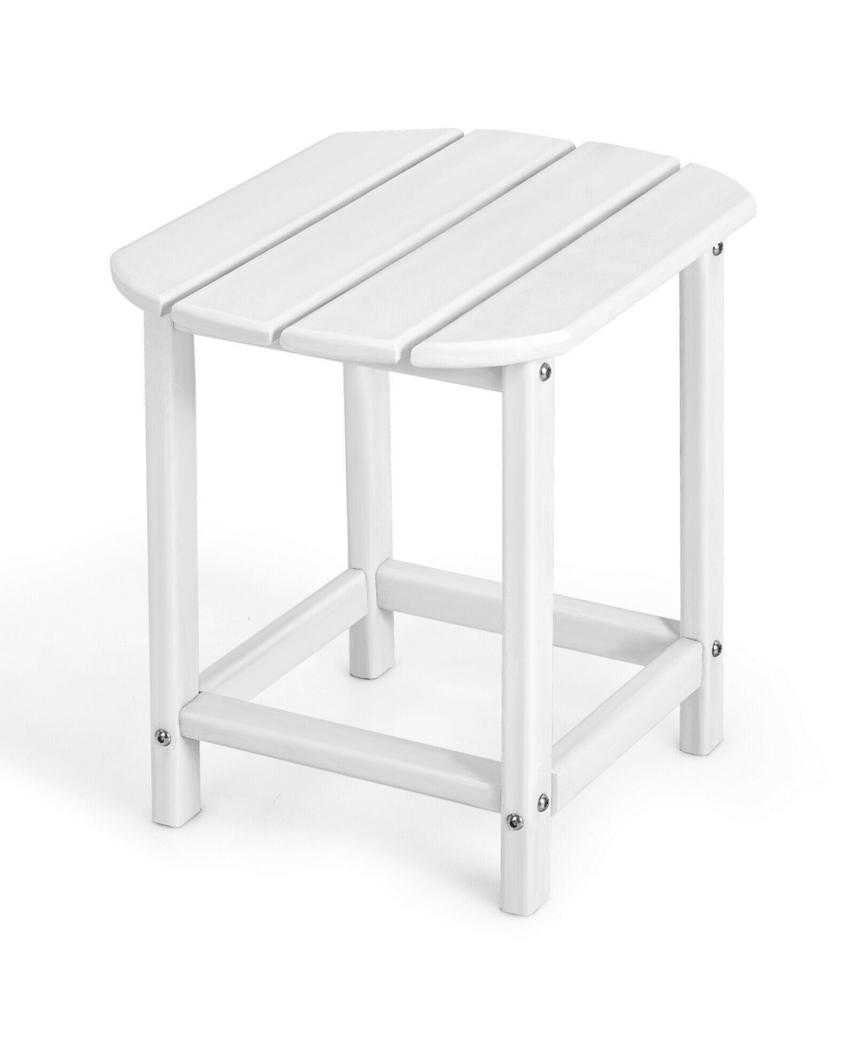 18 Inch Weather Resistant Side Table for Garden Yard Patio - White