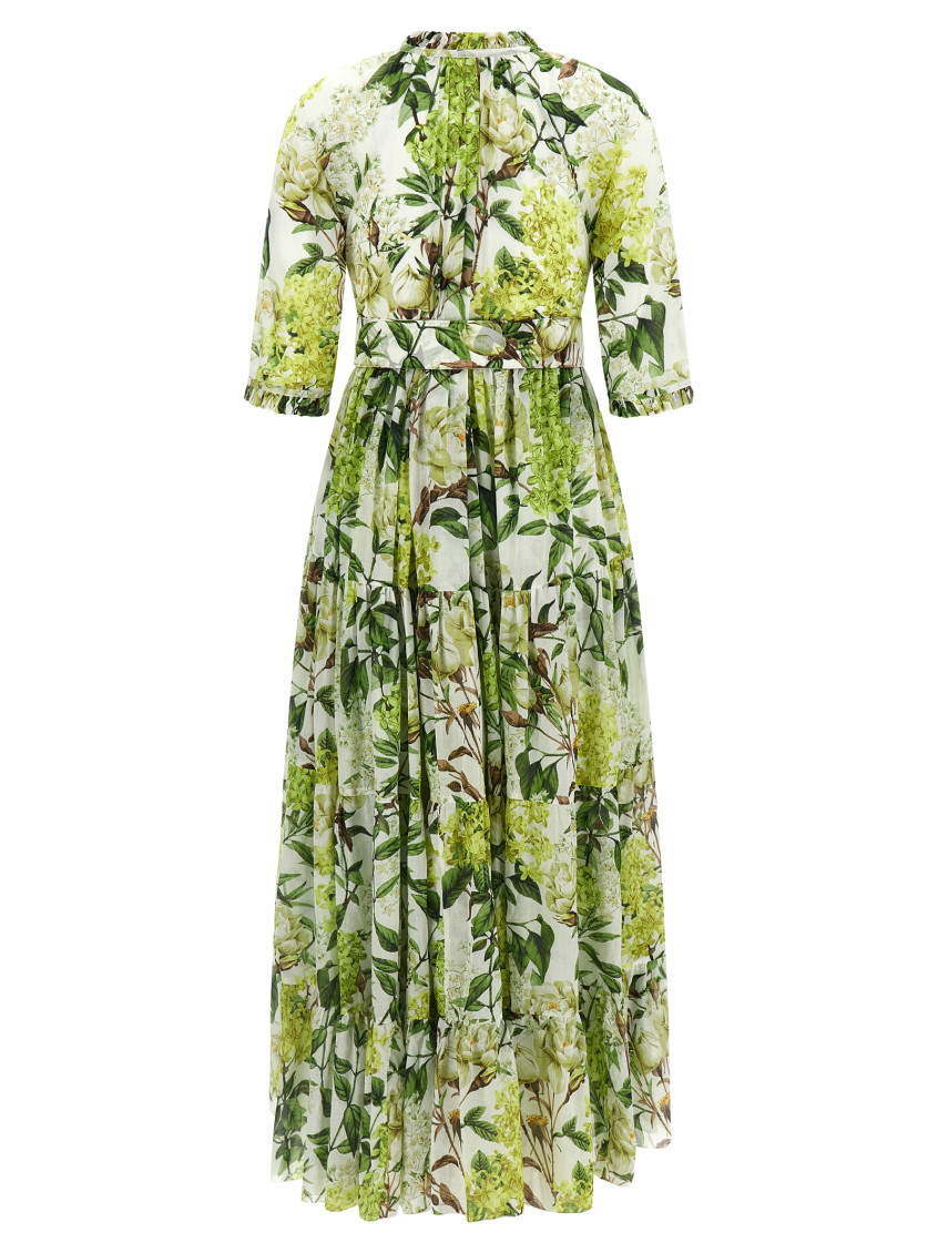 Eden Long Dress In Cotton Muslin With All Print