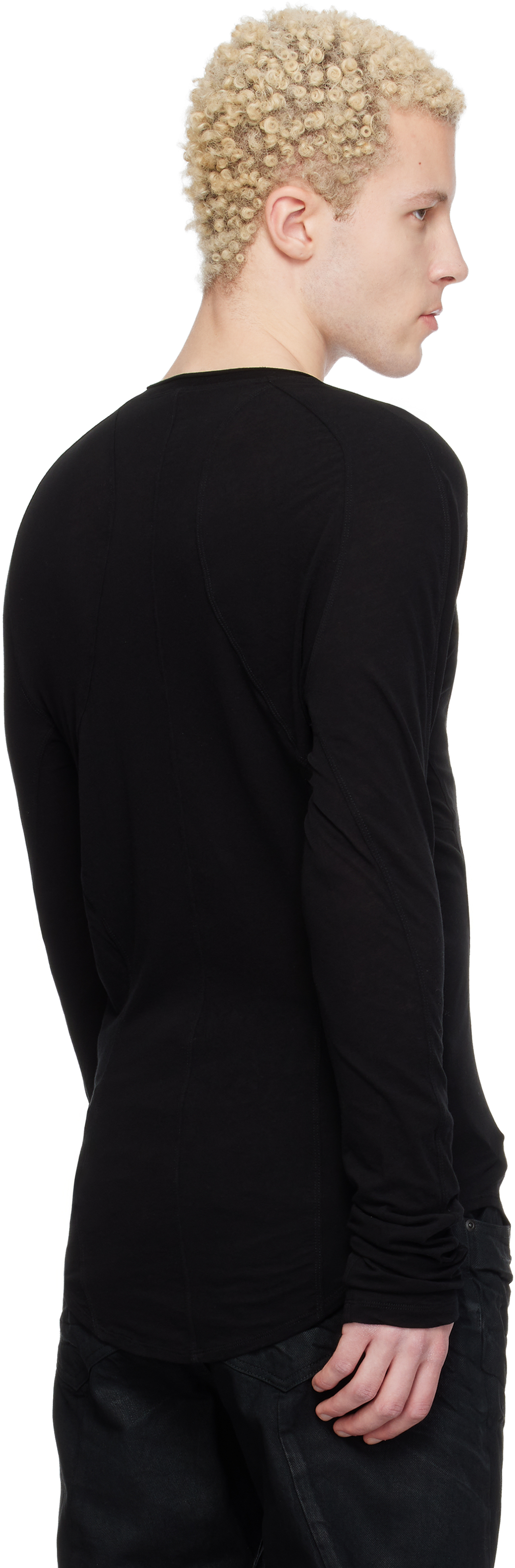 Black Seamed Skinny T-shirt