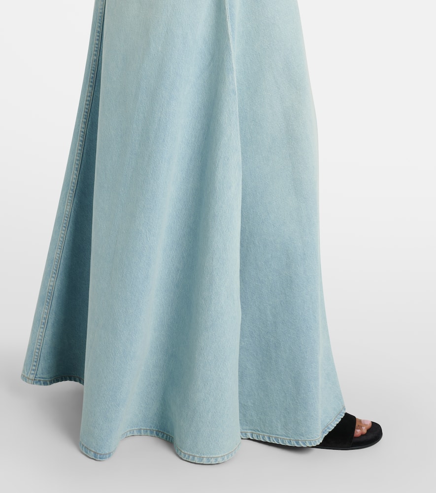 Odin mid-rise denim maxi skirt