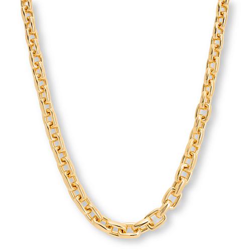 14K Gold Electroform Graduated Chain Link Necklace