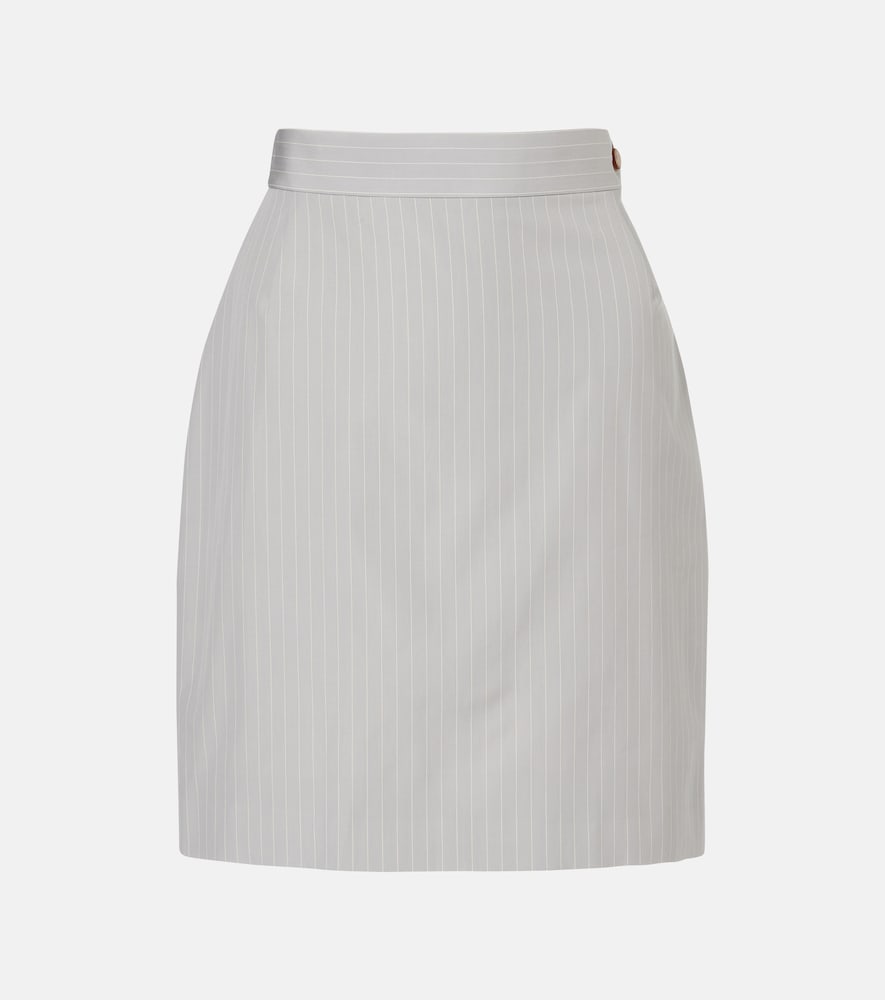 Pinstripe cotton miniskirt