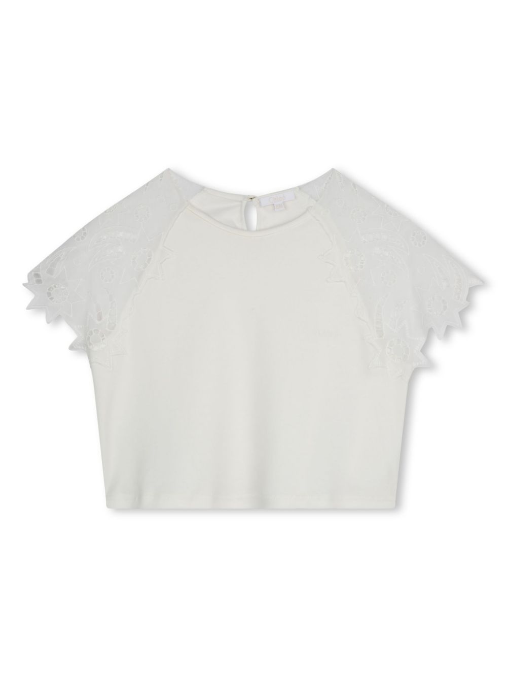 Guipure-lace organic cotton T-shirt - White
