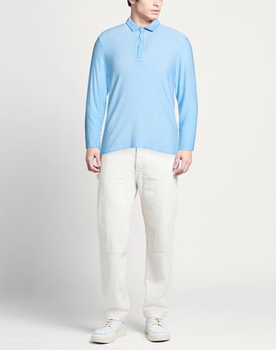 Man Polo shirt Light blue Size S Viscose, Elastane
