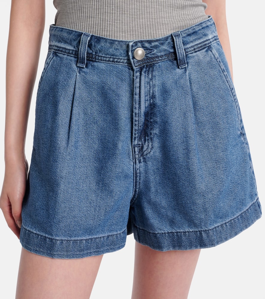 Hilo pleated denim shorts
