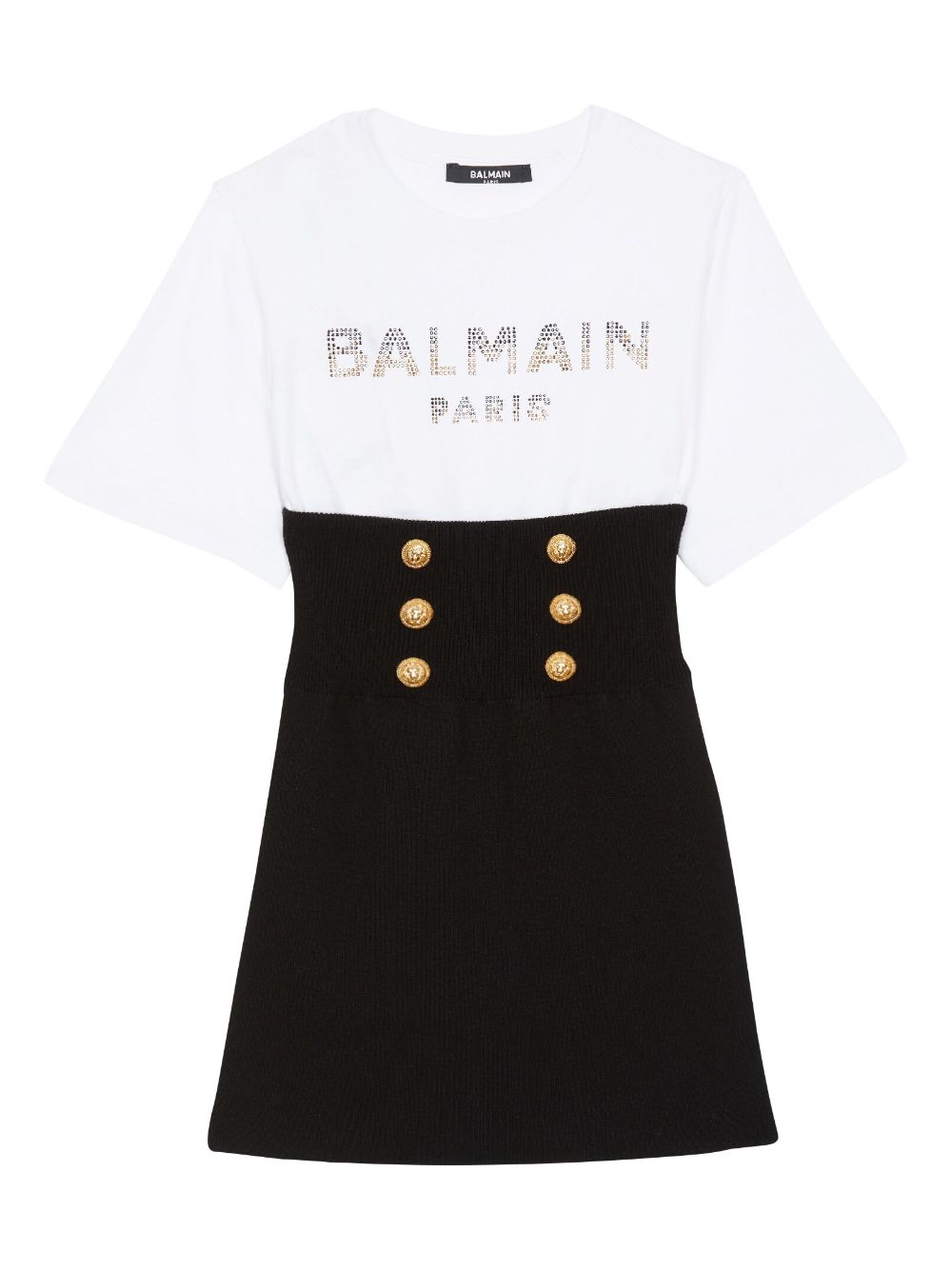 Logo-print short-sleeve dress - Black