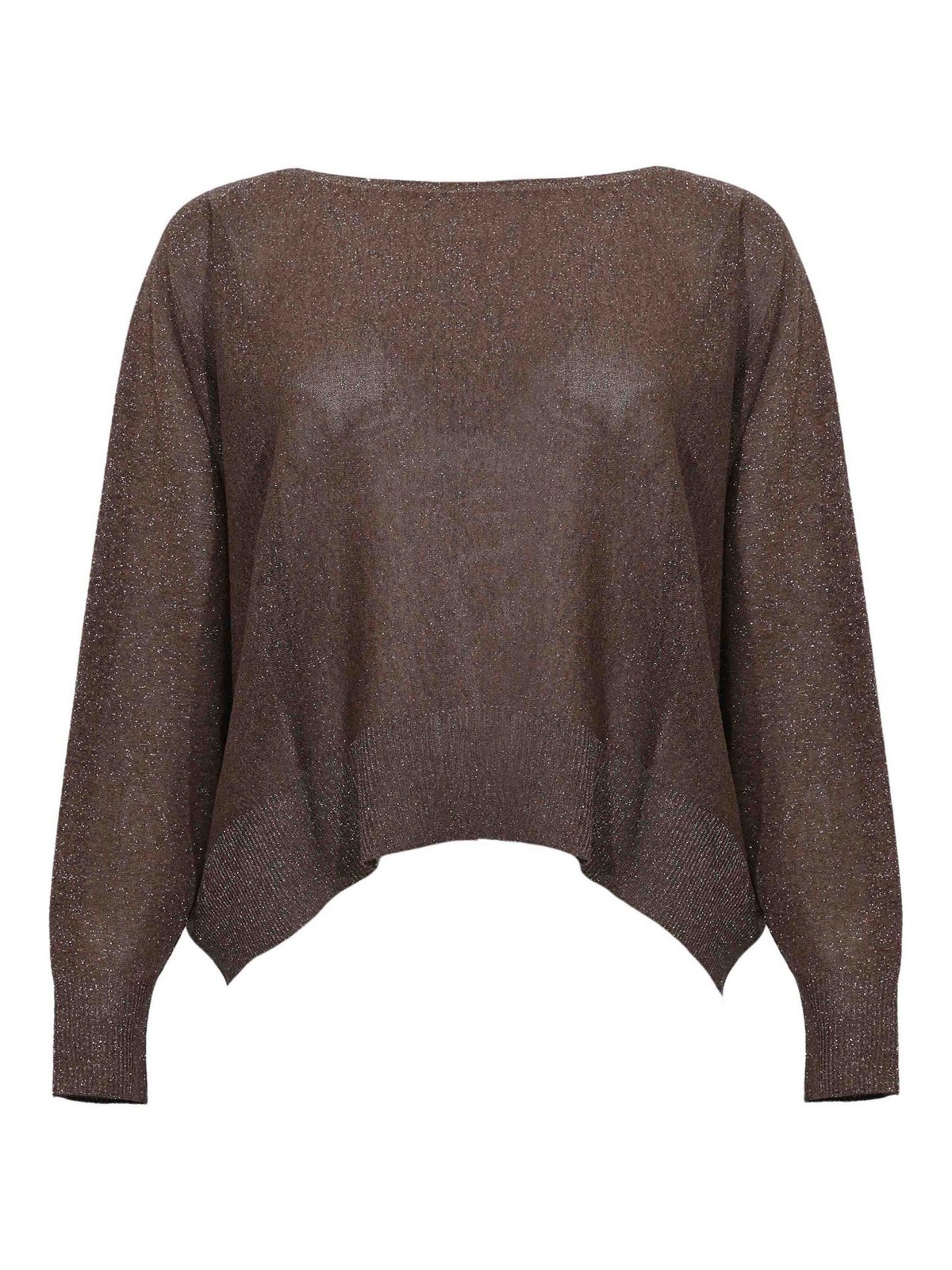 Chocolate Viscose And Lurex Sweater
