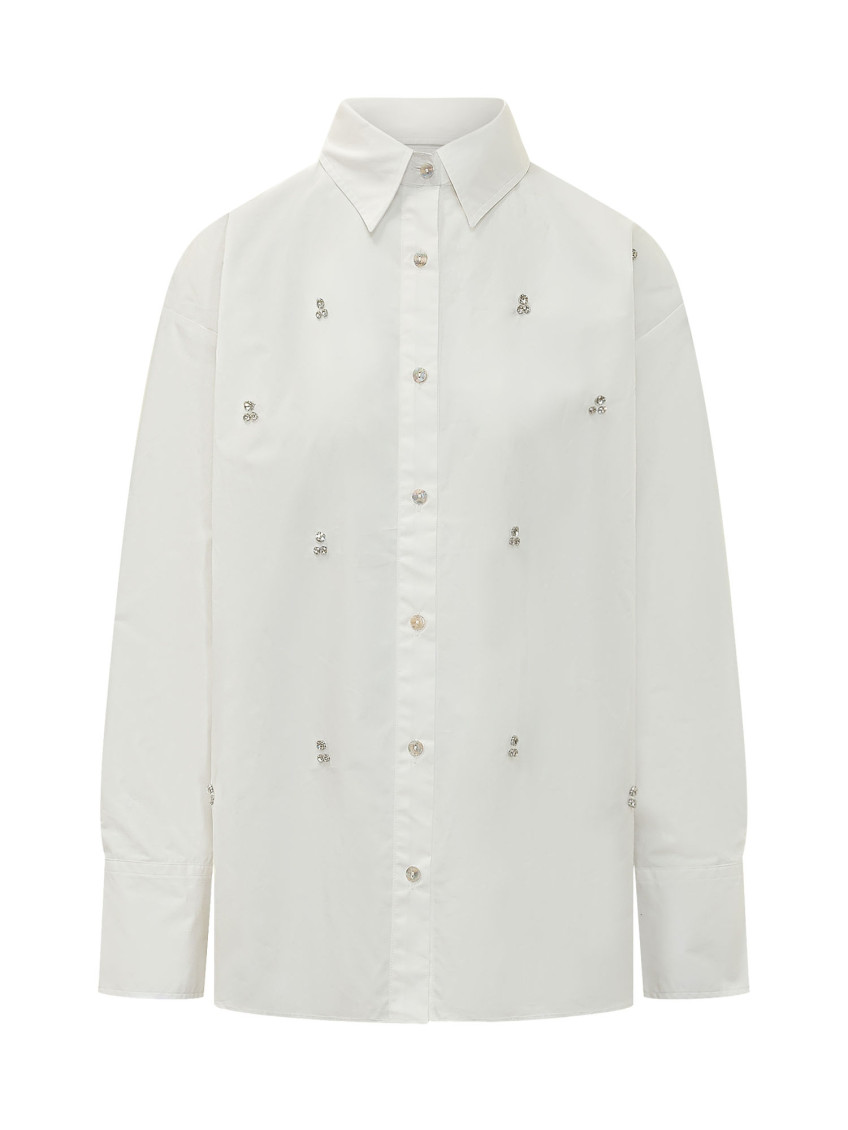 White Loose Embellished Shirt