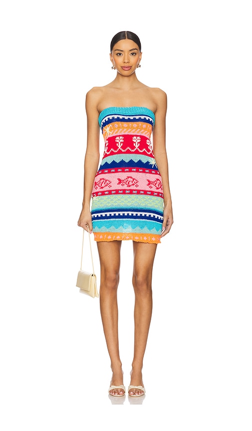 Tach Clothing KLEID SALMA in Blue,Coral. Größe S. Also in L