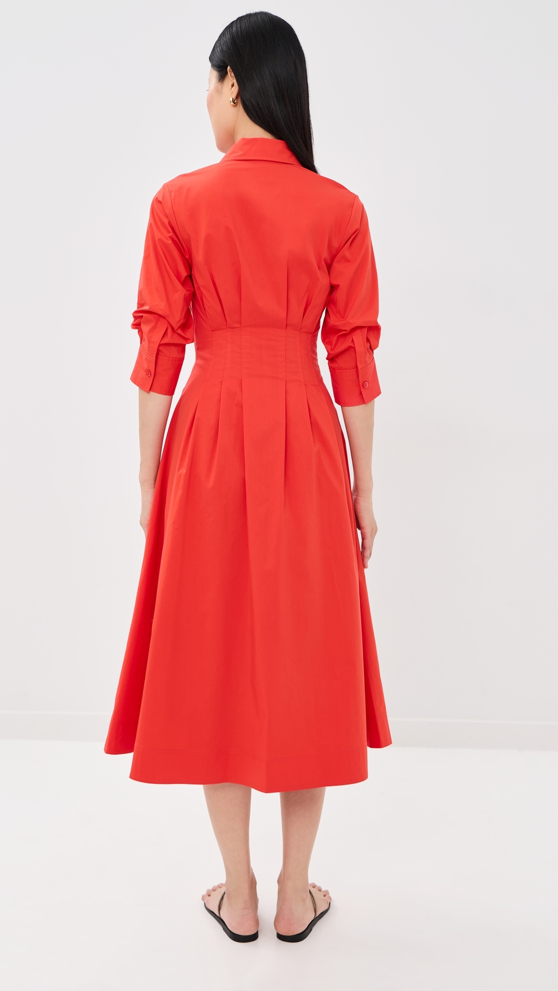 Jazz Pintuck Midi Dress Lobster