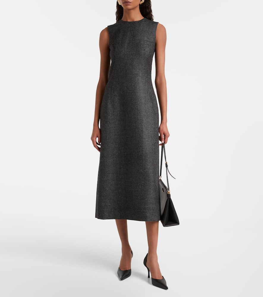 Hartley houndstooth wool-blend midi dress