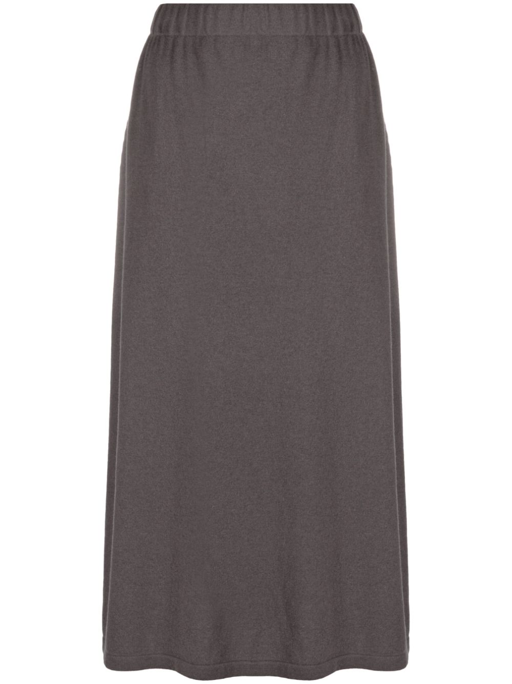 Ribbed-knit midi skirt - Grey