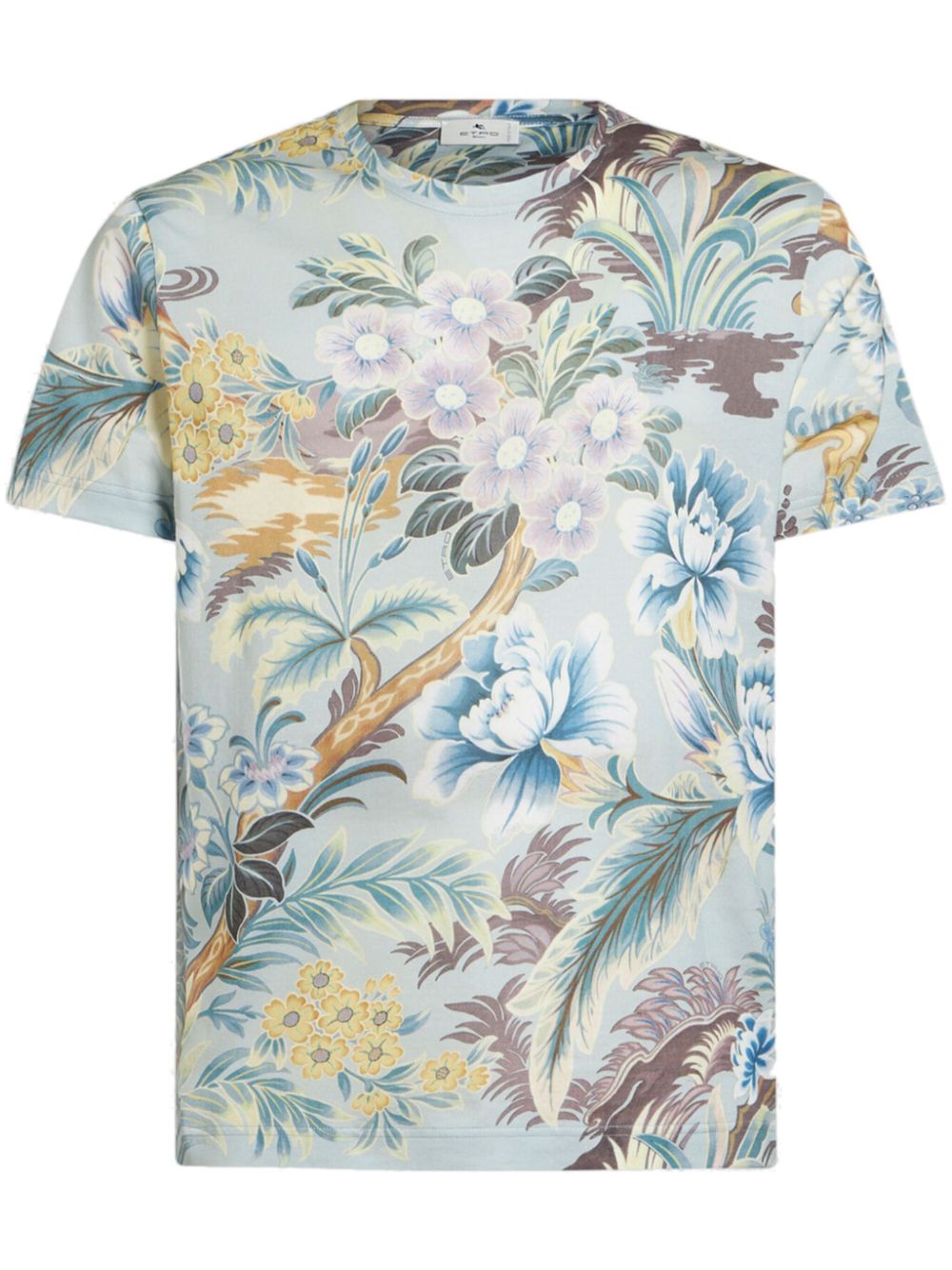 Floral-print T-shirt - Blue