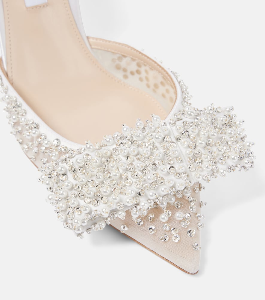 Aquazzura Bridal Melodie 85 embellished slingback pumps